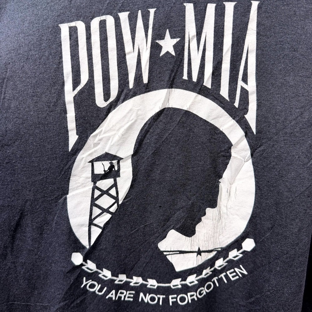 Vintage Rothco T Shirt Mens 2XL Blue Cotton POW MIA Flag You Are Not Forgotten